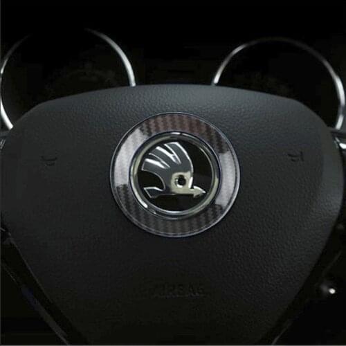 Car Styling Steering Wheel Circle Ring Logo Emblems Accessories Case For Skoda Octavia A 7 A7 A5 2 Rapid Decorative Covers