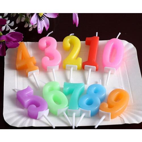 Happy Festival Digital Candles 0-9 Cake Topper Children Party Happy Birthday Ornament Smoke-free Candles Romantic Accessories