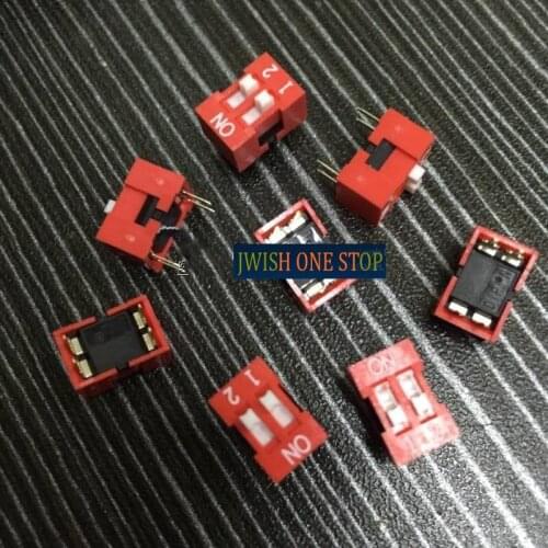 Dip Program on and off NDS-02-V 2-Bit Direct Plug Dial Switch 2.54 Pitch Keys