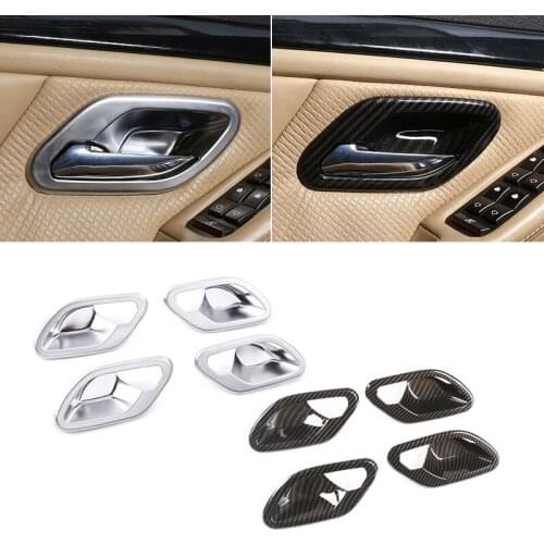 For BMW 5 Series E39 1996 1997 1998 1999 2000 2001 2002 2003 Carbon Texture Car Interior Door Handle Bowl Frame Cover Trim
