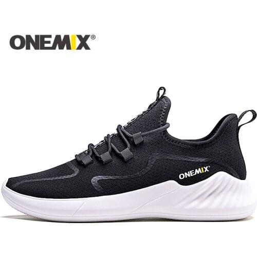 ONEMIX Light Breathable Sports Shoes Men Walking Shoes Lace Up Running Sneakers Loafers Zapatillas Hombre