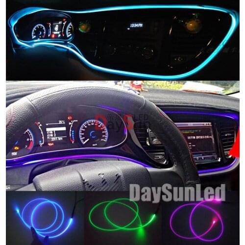 2017 Hot Car Atmosphere Light Easy DIY Set 2pcs Light Holder + 1M Dia 2.5mm Side Glow Fiber Cable 1 Step to Make Your Car Cool
