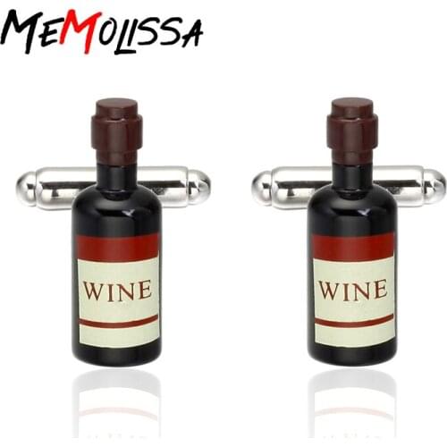 MeMolissa Formal Golden Wine Bottle Cufflinks for Mens Suits Buttons Geometric Wedding Cuff links French Grooms Shirt Brand
