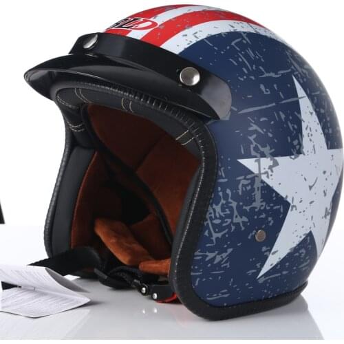 Retro Scooter DOT ABS Unisex Moto Helmets 3/4 Motorcycle Chopper Bike Helmet Open Face High Quality Vintage Motorbike Helmet