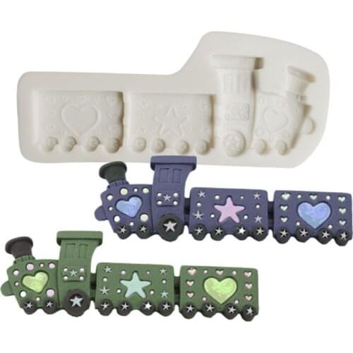 Cartoon Toy Train Silicone Mold Fondant Cakes Decor Tool Silicone Mold Sugarcrafts Chocolate Baking Tool For Cakes Gumpaste Form