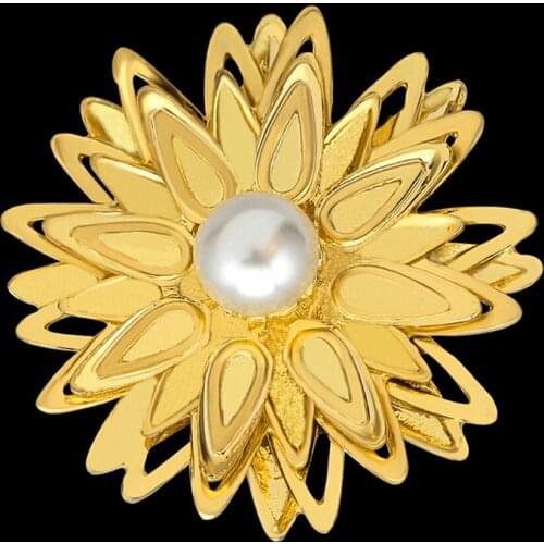 Yellow Sunflower Brooches for Women Suit Collar pin Men Clip Imitation Pearls Brooch Mens lapel flower Pin Jewelry Gifts XZ148