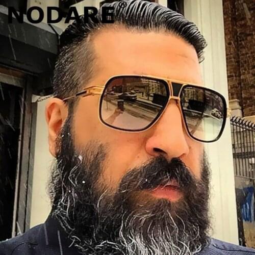 NODARE 2020 Classic luxury Brand mens designer Large frame sunglasses Vintage women sun glasses grandmaster UV400 male Female
