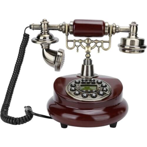 Desktop Corded Fixed Telephone Antique Retro Landline Phone Old Vintage Phone with Re-dial Flash Function for Home Office Hotel