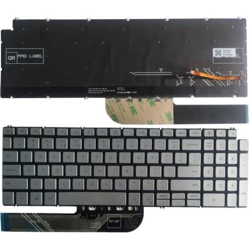 NEW US laptop keyboard FOR DELL Inspiron 15-5590 5591 5598 5593 5584 7590 7591 7790 P90F silver with backlight No frame