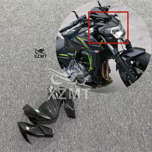 Motorcycle ABS With Carbon Fiber Paint Head Cowl Upper Nose Fairings For Kawasaki Z650 2017 2018 2019