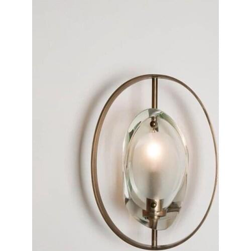 Oval Metal LED Surface Mount Wall Light Living Room Restaurant Bedroom Wall Sconce Golden Wall Lamp Fixture