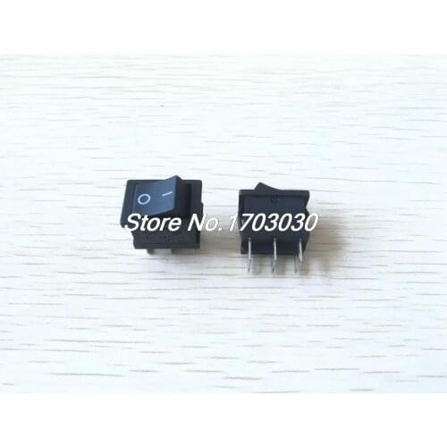 AC 250V 6A 125V 10A 6 Termials DPDT ON/OFF 2-Position Rocker Switch Black 10 Pcs