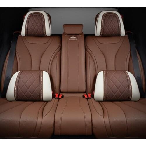 2021 The New leather Car Seat Rest Cushion Headrest Car Neck Pillows For Mercedes Benz Maybach S-Class Headrest Car Accessories