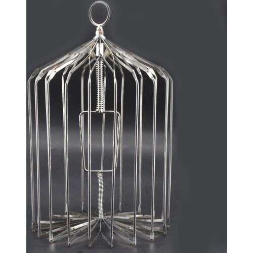 1pcs Appearing Bird Cage Silver Small Size Stage Magic Tricks Magic Prop Magician Gimmick