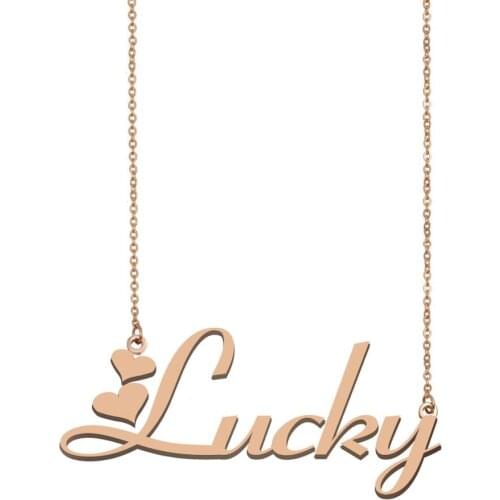 Lucky Name Necklace , Custom Name Necklace for Women Girls Best Friends Birthday Wedding Christmas Mother Days Gift