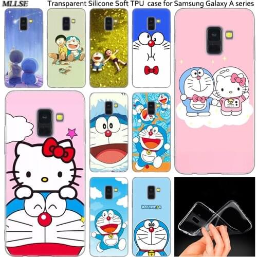 Anime Doraemon Silicone Case For Samsung Galaxy A50 A30 A10 A40 A6 A8 Plus A20 E A5 A7 2018 2017 2016 Note 9 8 Fashion Cover