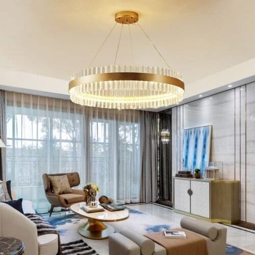 Modern Light Luxury Glass Triangle Rod Round Oval Crystal Chandelier Living Room Hotel Lobby Restaurant Lighting