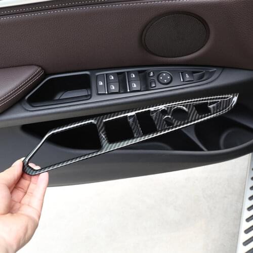 Carbon fiber Car Door Window Button Panel Frame Trim For BMW X5 X6 F15 F16 2014-2018 AccessoriesFor LHD