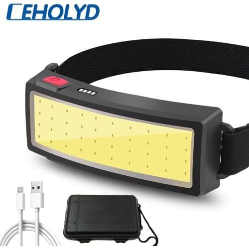 CEHOLYD 2021 New Style LED Headlamp Portable COB Headlight with Built-in Battery Flashlight USB Rechargeable Head Lamp Torch