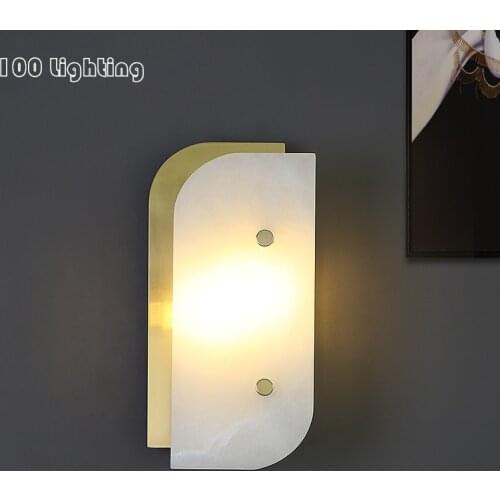 Natural Marble LED Wall Lamp Parlor Bedroom Aisle Wall Sconce Gold G9 Surface Mount Luminaire Loft Atmosphere Lighting Fixtures