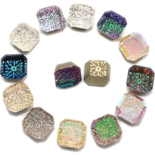 Nail Decoration High Quality Glass Pointback Stones Square Octagon Crystal Loose Rhinestones For Nail Art/Earrings/Necklaces