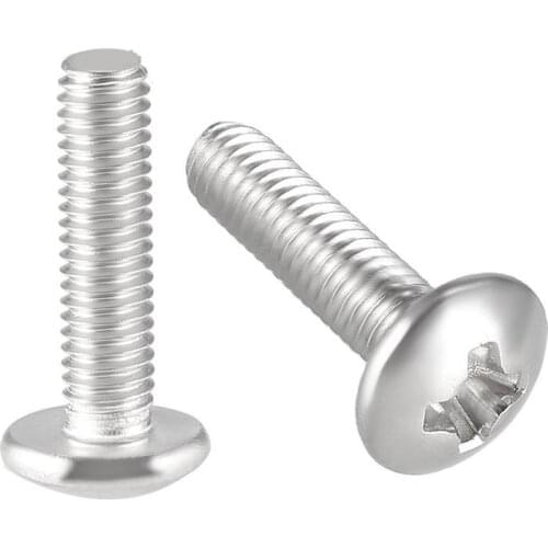 UXCELL 50Pcs Machine Screws M3x4/5/6/8/10/12/16/20mm Phillips Truss Head Screw 304 Stainless Steel Fasteners Bolts for Furniture