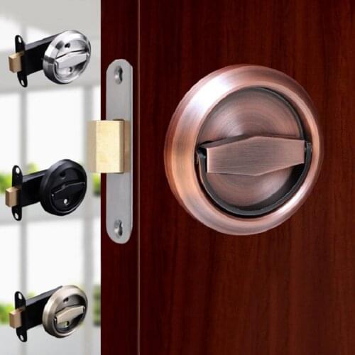 Stainless Steel 304 Recessed Invisible Cup Handle Privacy Hidden Door Locks Cabinet Pulls Fire Proof Single-sided Lock