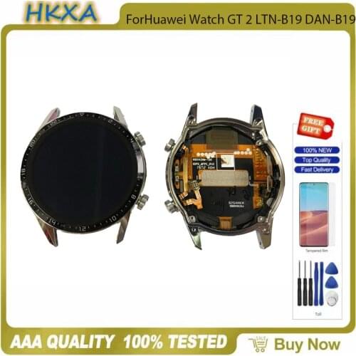 1.39 inch AMOLED for Huawei Watch GT 2 46MM LCD display frame + touch screen digitizer Watch GT2 LTN-B19 DAN-B19