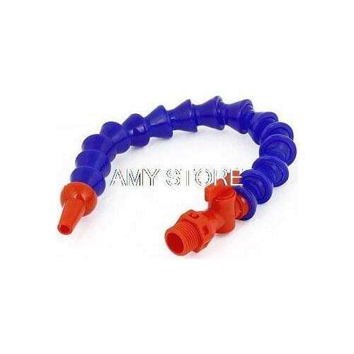 16.1" Length 1/2" BSPT Thread Flat Nozzle Flexible Plastic Water Oil Coolant Pipe