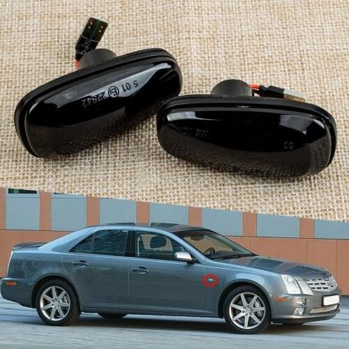 2pcs Smoked LED Fender Side Marker Turn Signal Light 15930599 10364604 9133062 Fit For Cadillac STS STS-V Opel Astra G Zafira A