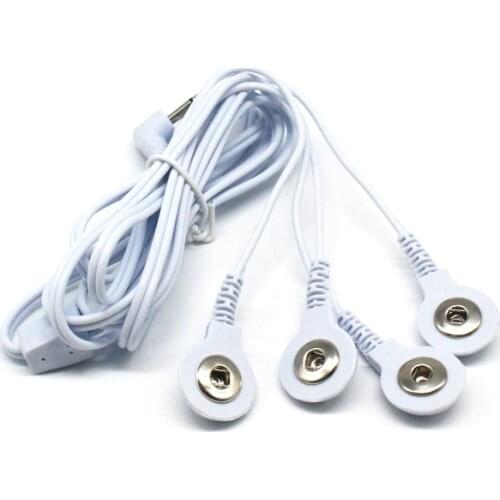 2 Way+4-Way Machine Massager Electrode Electrode Pads Tens EMS Standard 5mm Connection Massage for TENS Unit Lead Wires Cables
