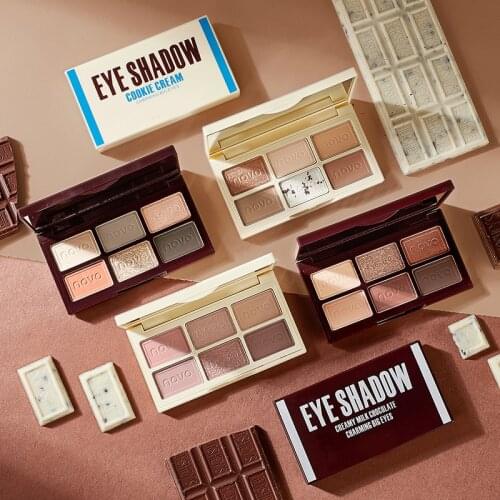 2021 Fashion Chocolate Matte Eyeshadow 6 Colors Palette Natural Shimmer Glitter Waterproof Eye Shadow Makeup Set Korea Cosmetics