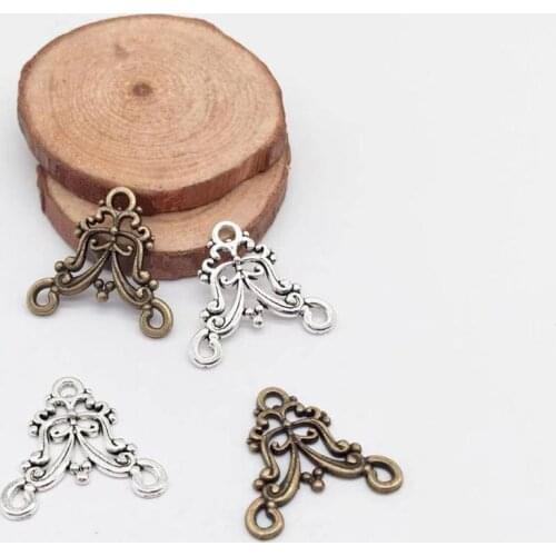30 pcs zinc alloy multi hole flower connector charms fit DIY handmade necklace earring bracelet charms Jewelry Making