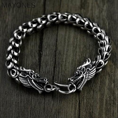 4.5mm-8mm Width Mens Dragon Scale Bracelet 925 Sterling Silver Bracelets for Men Women Couples Silver Jewelry 18-23cm