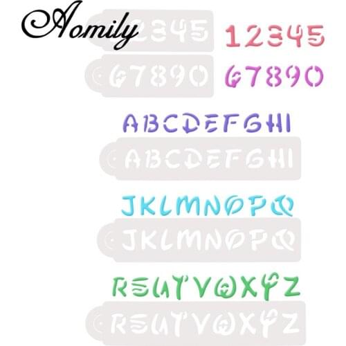 Amoliy 0-9 Numbers Spray Cake Mold Cake Surface Decorating Tools Cake Stencil Spray Cookie Stencils Decoration Baking Supplies
