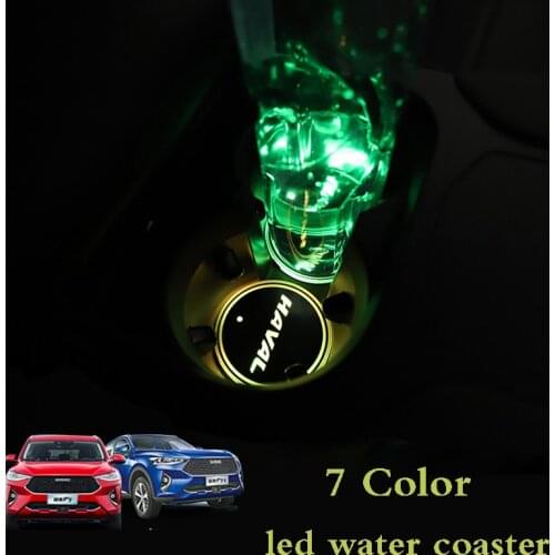 Car Led Water Cup Luminous Coaster For Great Wall Haval/Hover H1 H2 H6 H7 H4 H9 F5 F7 F7X F9 H2S Car Accessories 7 Colorful