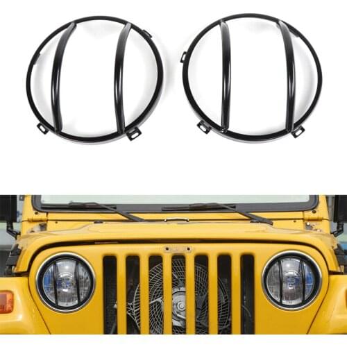 Car Front Light Lamp Cover Trim Car Styling Accessories For Jeep Wrangler TJ 1997-2006 2Pcs/set