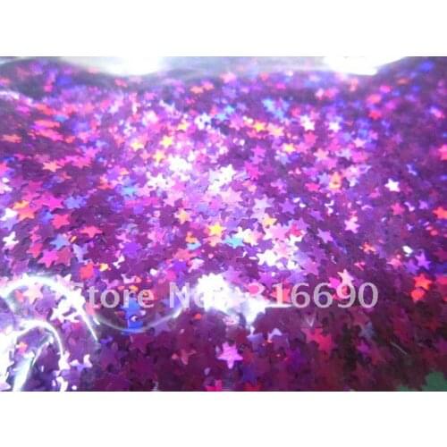 Free Shipping purple star Laser Glitter Paillette Spangles nail art strip for DIY decoration 30g/bag