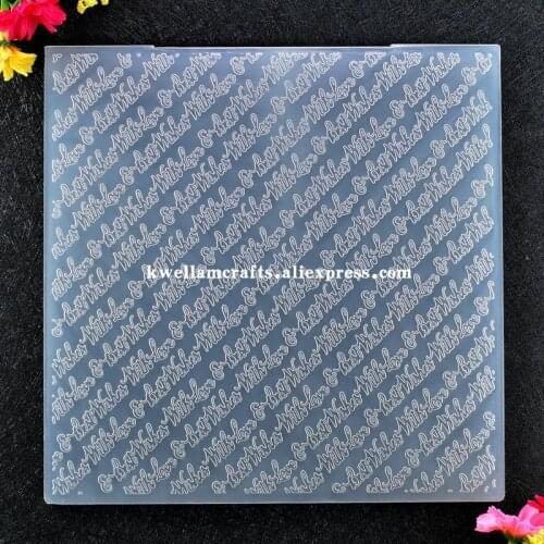 Large Size With love Best Wishes Plastic Embossing Folder For Scrapbook DIY Album Card Tool Plastic Template 19.8x19.8cm 8092503