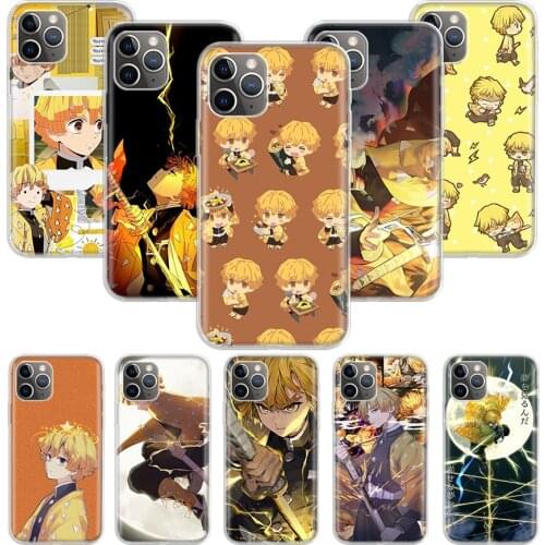 Demon Slayer Agatsuma Zenitsu Case for Apple iphone 11 12 Mini Pro XS Max XR X 7 8 6 6S Plus 5 5S SE 10 Ten Gift Silicone Phone