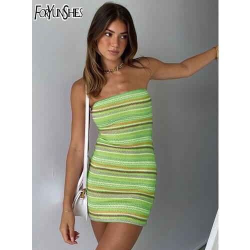 Летние платья с открытыми плечами FORYUNSHES China At AliExpress