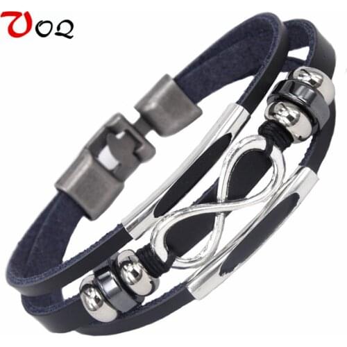 Hot Sale Fashion Infinity Bracelet Bangle Hand Made Leather Bracelets for Women Man Jewelry Wholesale pulsera hombre