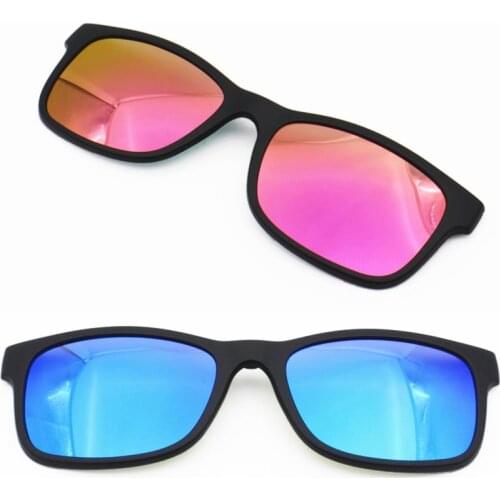 Model No TJ003 single clipping TAC polarized rectangle sunglasses lenses for myopia hyperopia eyeglasses extra clip on sunlens