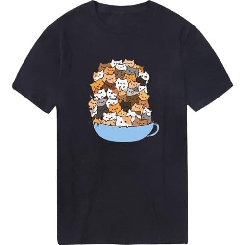 A Bowl Of Cats Hip Hop Men T-shirt Fashion Short Sleeve 2020 Tshirts Outdoor Military Tees Male Bodybuilding Tops Camiseta Homme