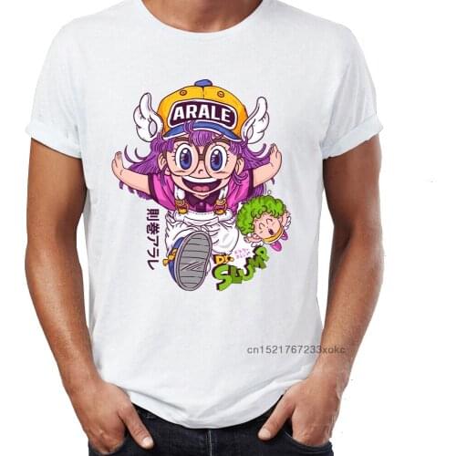 Hip Hop Men T-shirts Super Arale Designer Cute Funny Crossover Anime Nerdy Street Guys Tops & Tees Swag 100% Cotton Camiseta