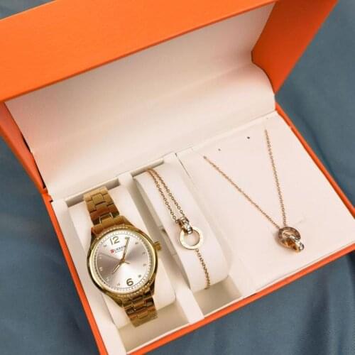 2021 New Gold Watch SET Women Watches Ladies Creative Steel Womens Bracelet Watches Female Waterproof Clock Relogio Feminino