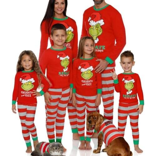 2021 New Christmas Pajamas Family Matching Outfits Clothes Mom Dad Baby Boy Girl Pyjamas Set Red Holiday Nightwear Sleepwear