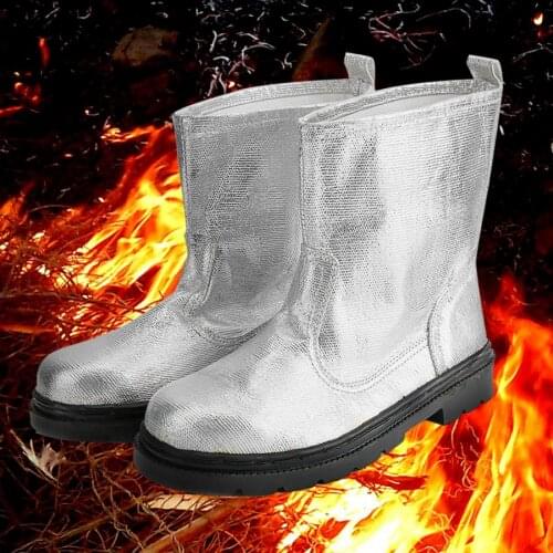 Aluminum Foil Fireproof Boots 1000 Degrees Heatproof high temperature resistant sole Fireproof Boots Protective Safety Shoes