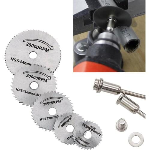 5ps HSS Circular Wood Cutting Saw Blade Discs + 2ps Mandrel Drill For Rotary Tool HSS high speed steel circular saw blades toos