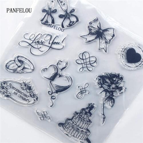 PANFELOU romantic wedding Transparent Clear Silicone Stamp/Seal DIY scrapbooking/photo album Decorative clear stamp sheets
